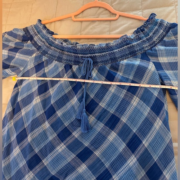 Lauren Ralph Lauren womens top blue off shoulder short sleeve shirt size Medium - Picture 5 of 7